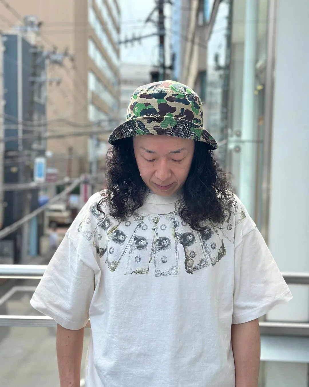 SAINT Mxxxxxx MONEY TEE/WHT dollar necklace, retro short-sleeved, off-white S-XL, ready-to-wear, washed and distressed, authentic level printing, correct accessories/with little angel logo